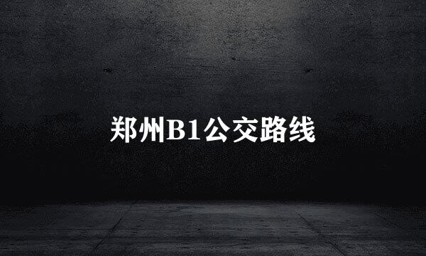 郑州B1公交路线