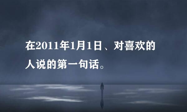 在2011年1月1日、对喜欢的人说的第一句话。