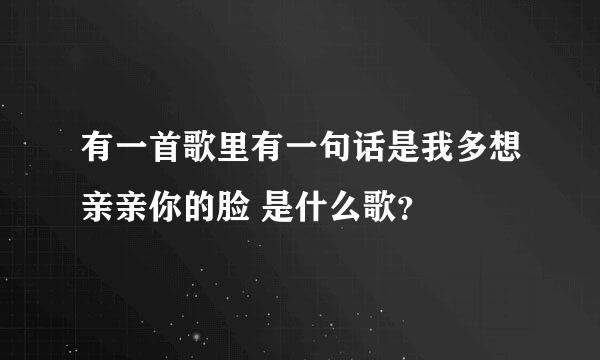 有一首歌里有一句话是我多想亲亲你的脸 是什么歌？