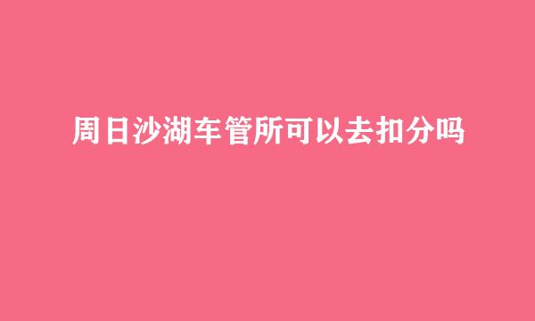 周日沙湖车管所可以去扣分吗