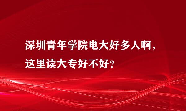 深圳青年学院电大好多人啊，这里读大专好不好？