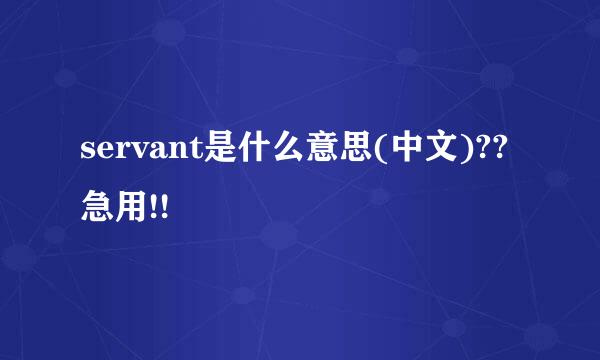 servant是什么意思(中文)??急用!!