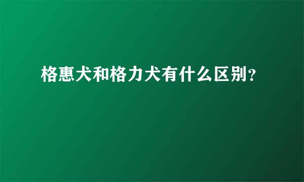 格惠犬和格力犬有什么区别？