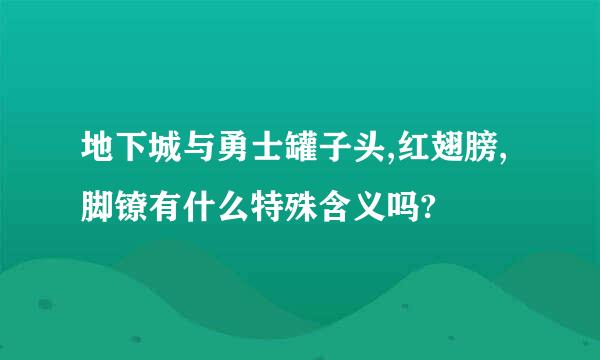 地下城与勇士罐子头,红翅膀,脚镣有什么特殊含义吗?