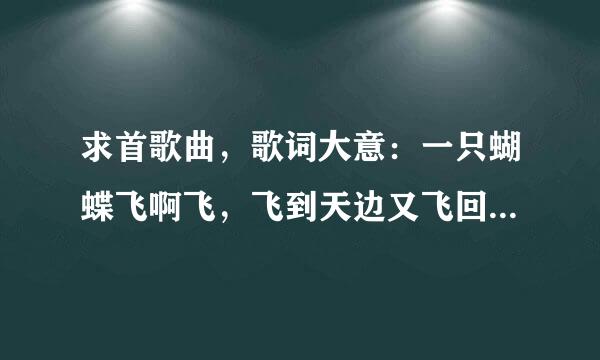 求首歌曲，歌词大意：一只蝴蝶飞啊飞，飞到天边又飞回，飞过日出飞过日落。很老的一部恐怖电视剧，在那时