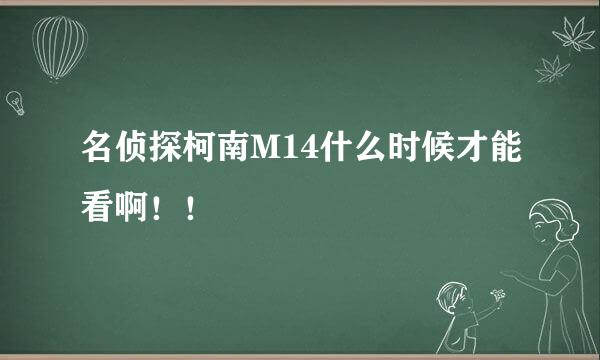 名侦探柯南M14什么时候才能看啊！！