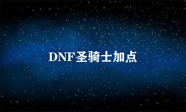 DNF圣骑士加点