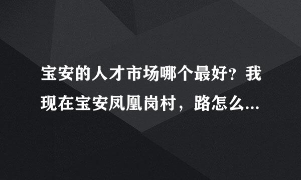 宝安的人才市场哪个最好？我现在宝安凤凰岗村，路怎么走才能到达那里呢？