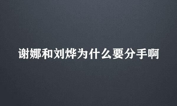 谢娜和刘烨为什么要分手啊