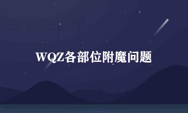 WQZ各部位附魔问题