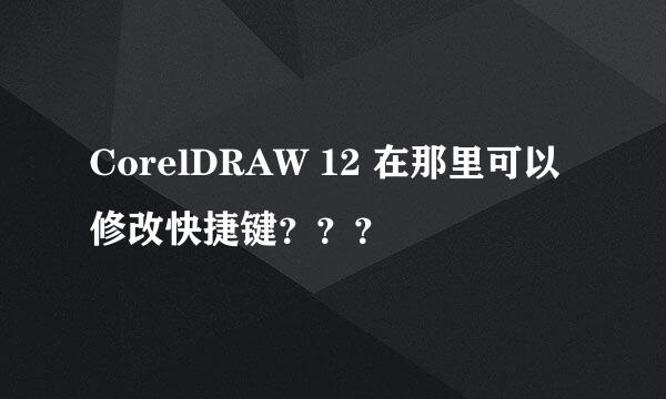 CorelDRAW 12 在那里可以修改快捷键？？？