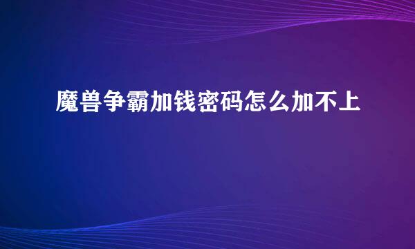 魔兽争霸加钱密码怎么加不上