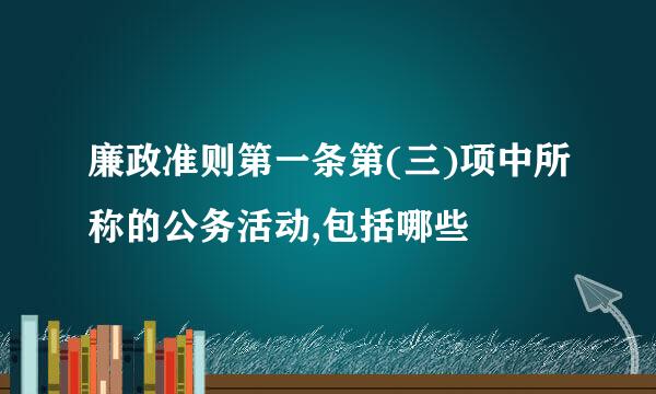 廉政准则第一条第(三)项中所称的公务活动,包括哪些