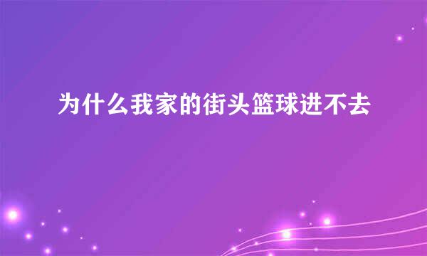 为什么我家的街头篮球进不去