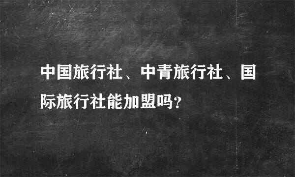 中国旅行社、中青旅行社、国际旅行社能加盟吗？