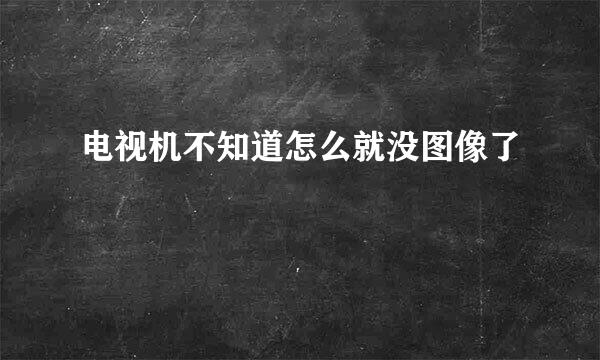 电视机不知道怎么就没图像了