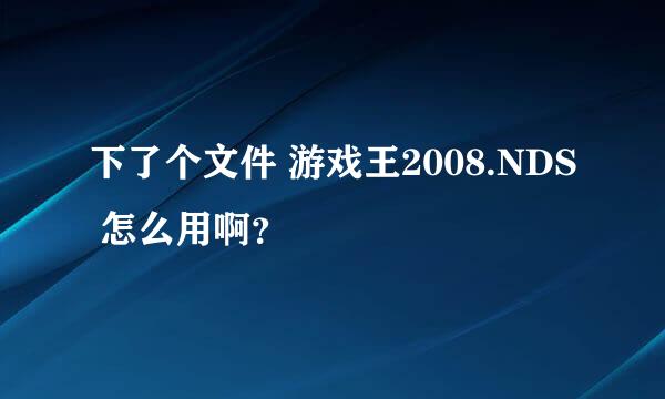 下了个文件 游戏王2008.NDS 怎么用啊？