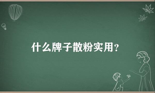 什么牌子散粉实用？