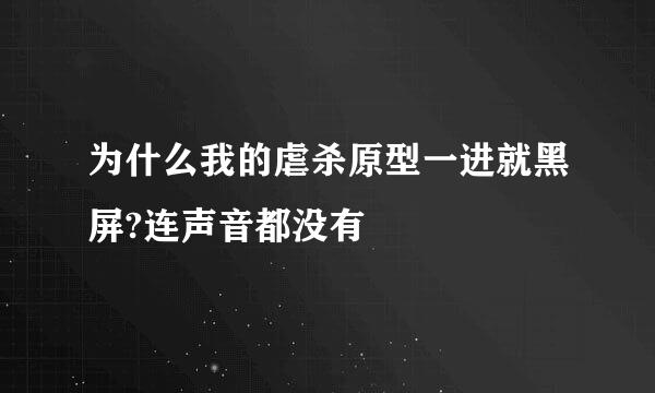 为什么我的虐杀原型一进就黑屏?连声音都没有