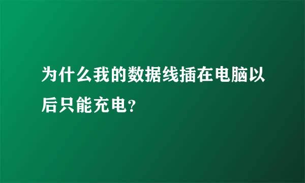 为什么我的数据线插在电脑以后只能充电？