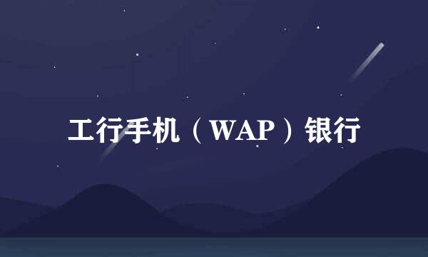 工行手机（WAP）银行