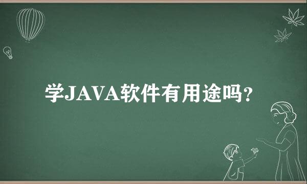 学JAVA软件有用途吗？