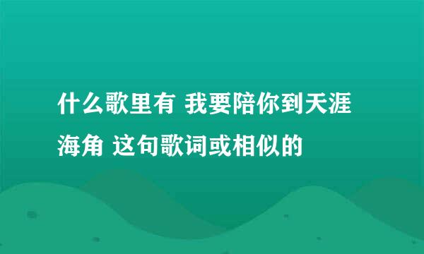 什么歌里有 我要陪你到天涯海角 这句歌词或相似的