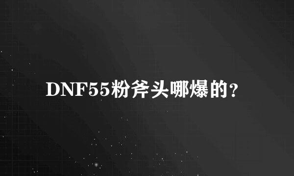 DNF55粉斧头哪爆的？