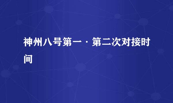 神州八号第一·第二次对接时间