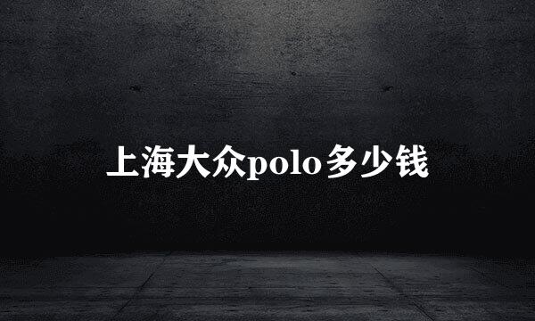 上海大众polo多少钱