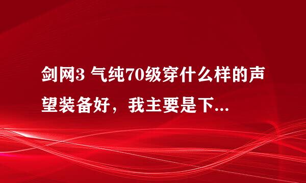 剑网3 气纯70级穿什么样的声望装备好，我主要是下副本用的