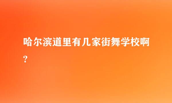 哈尔滨道里有几家街舞学校啊?