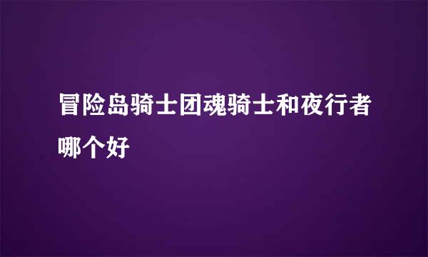 冒险岛骑士团魂骑士和夜行者哪个好