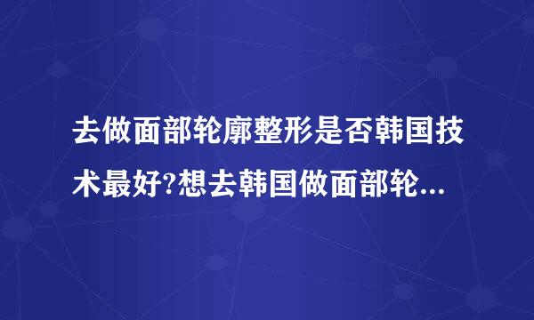 去做面部轮廓整形是否韩国技术最好?想去韩国做面部轮廓整形，不知怎么样，哪个医院好呢？