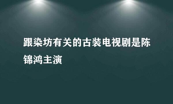 跟染坊有关的古装电视剧是陈锦鸿主演