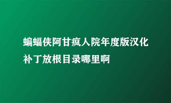 蝙蝠侠阿甘疯人院年度版汉化补丁放根目录哪里啊