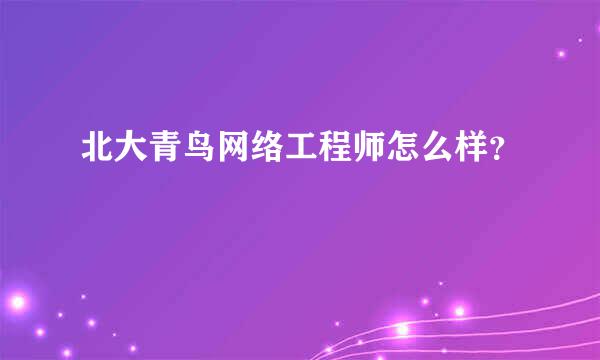 北大青鸟网络工程师怎么样？