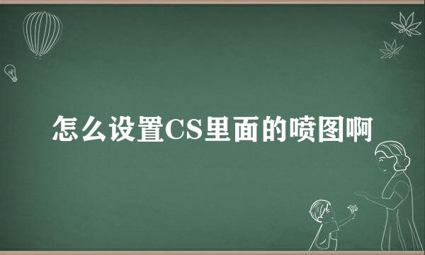 怎么设置CS里面的喷图啊