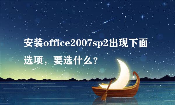 安装office2007sp2出现下面选项，要选什么？