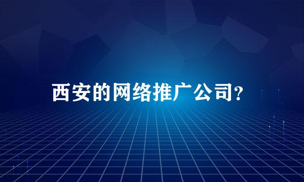 西安的网络推广公司？