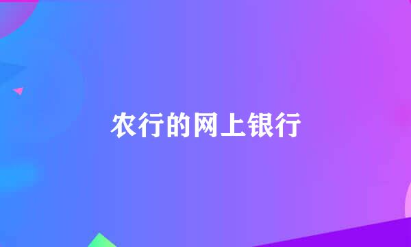 农行的网上银行