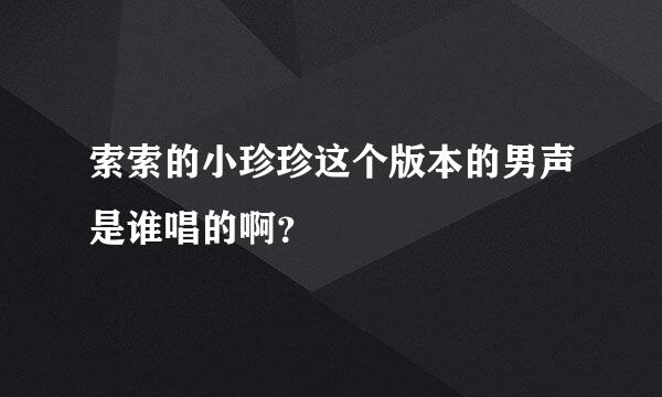 索索的小珍珍这个版本的男声是谁唱的啊？