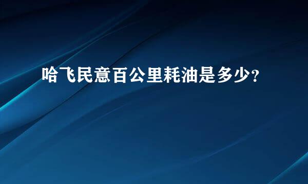 哈飞民意百公里耗油是多少？