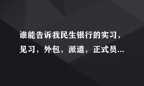 谁能告诉我民生银行的实习，见习，外包，派遣，正式员工分别是什么？区别在哪？