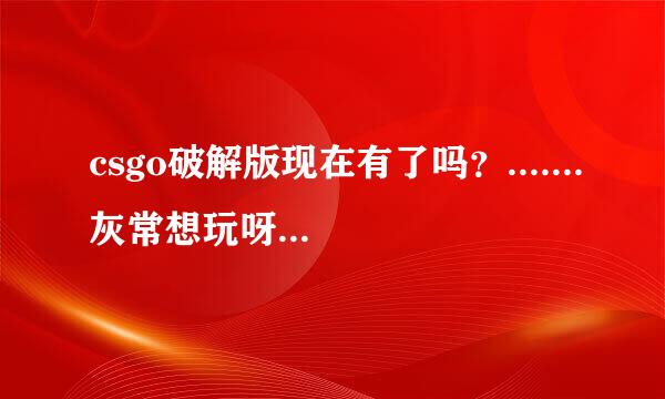 csgo破解版现在有了吗？.......灰常想玩呀，要是买正版的得多少钱.谢谢