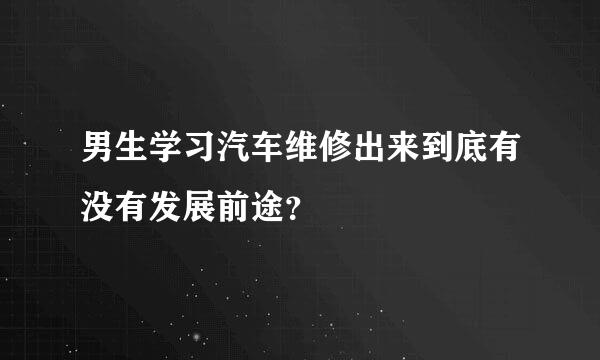 男生学习汽车维修出来到底有没有发展前途？