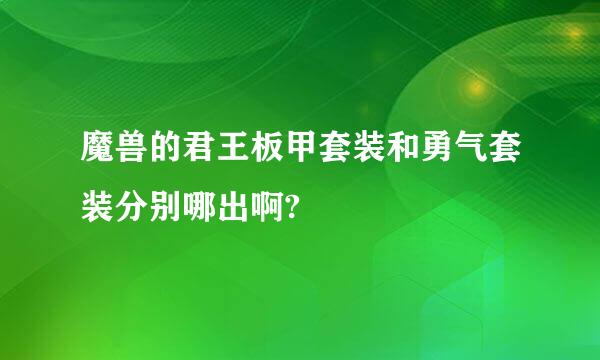 魔兽的君王板甲套装和勇气套装分别哪出啊?