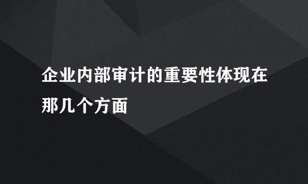 企业内部审计的重要性体现在那几个方面