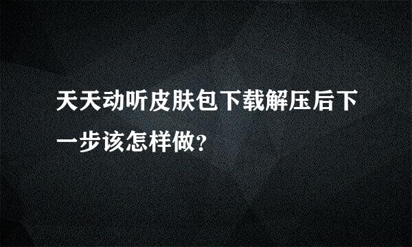 天天动听皮肤包下载解压后下一步该怎样做？