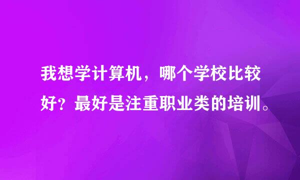 我想学计算机，哪个学校比较好？最好是注重职业类的培训。